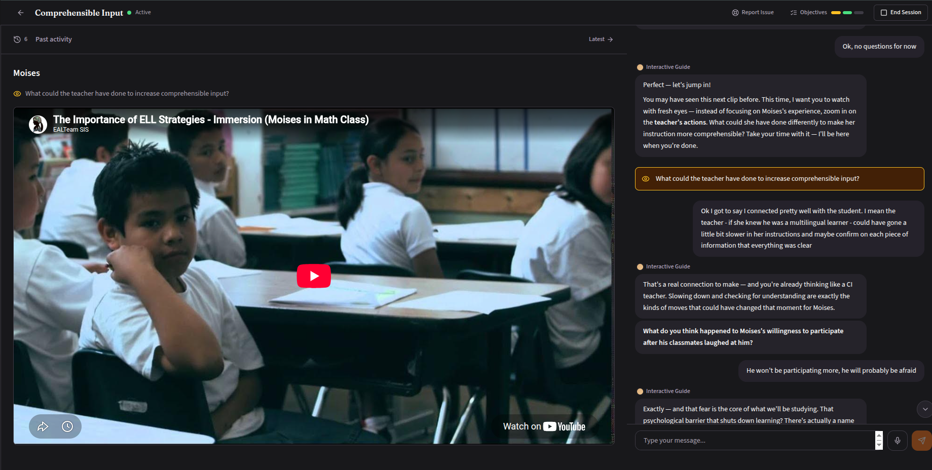 AI Tutor platform screenshot