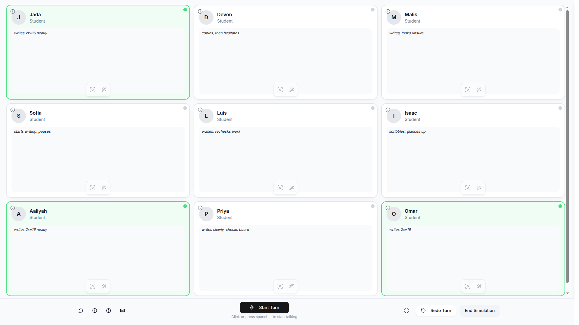TeachSim platform screenshot